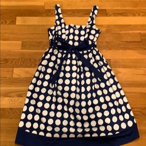 Motherhood maternity navy polka dot dress NWOT